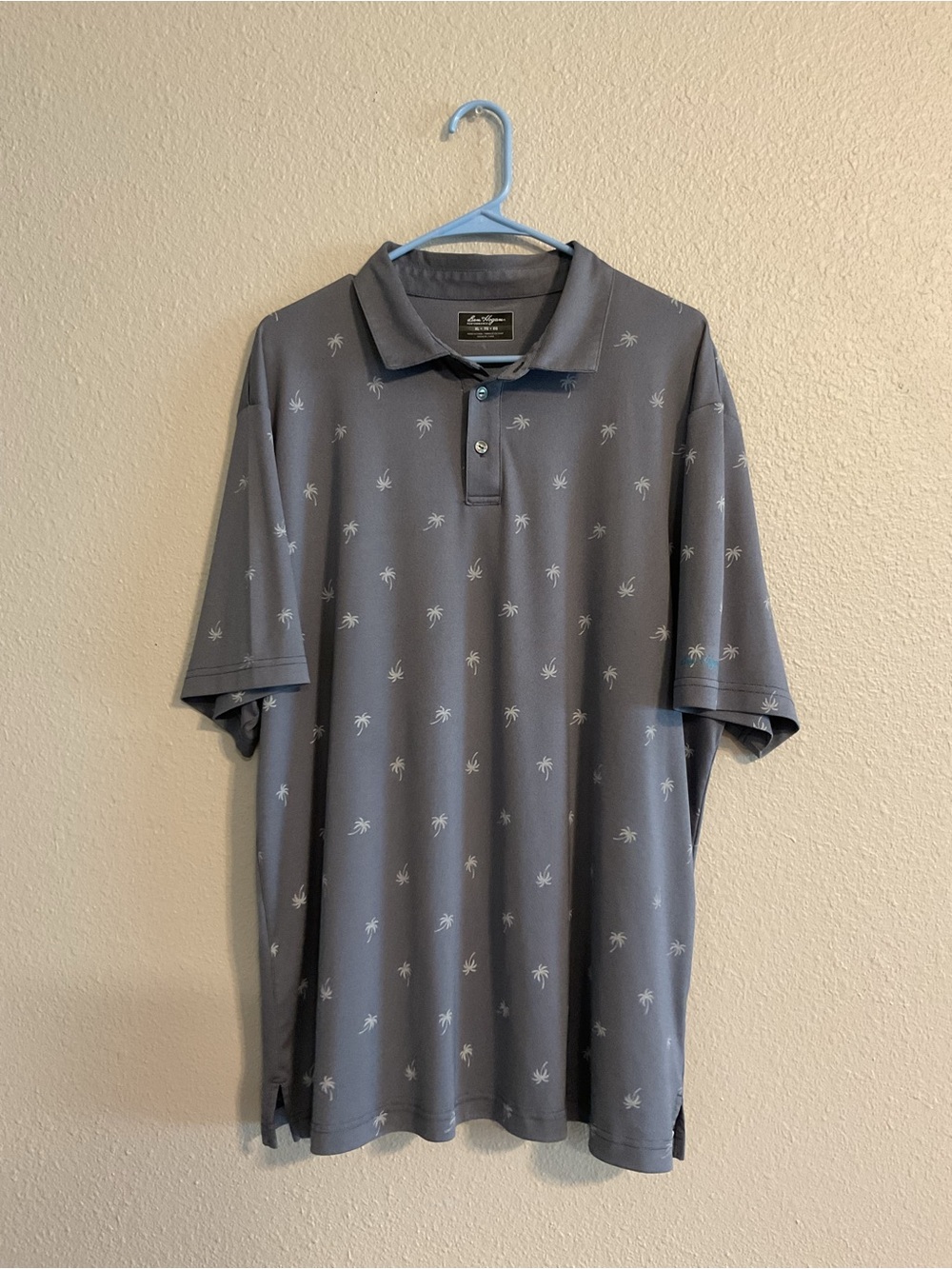 Hogan Men's Gray Polo with Subtle Palm Motif
